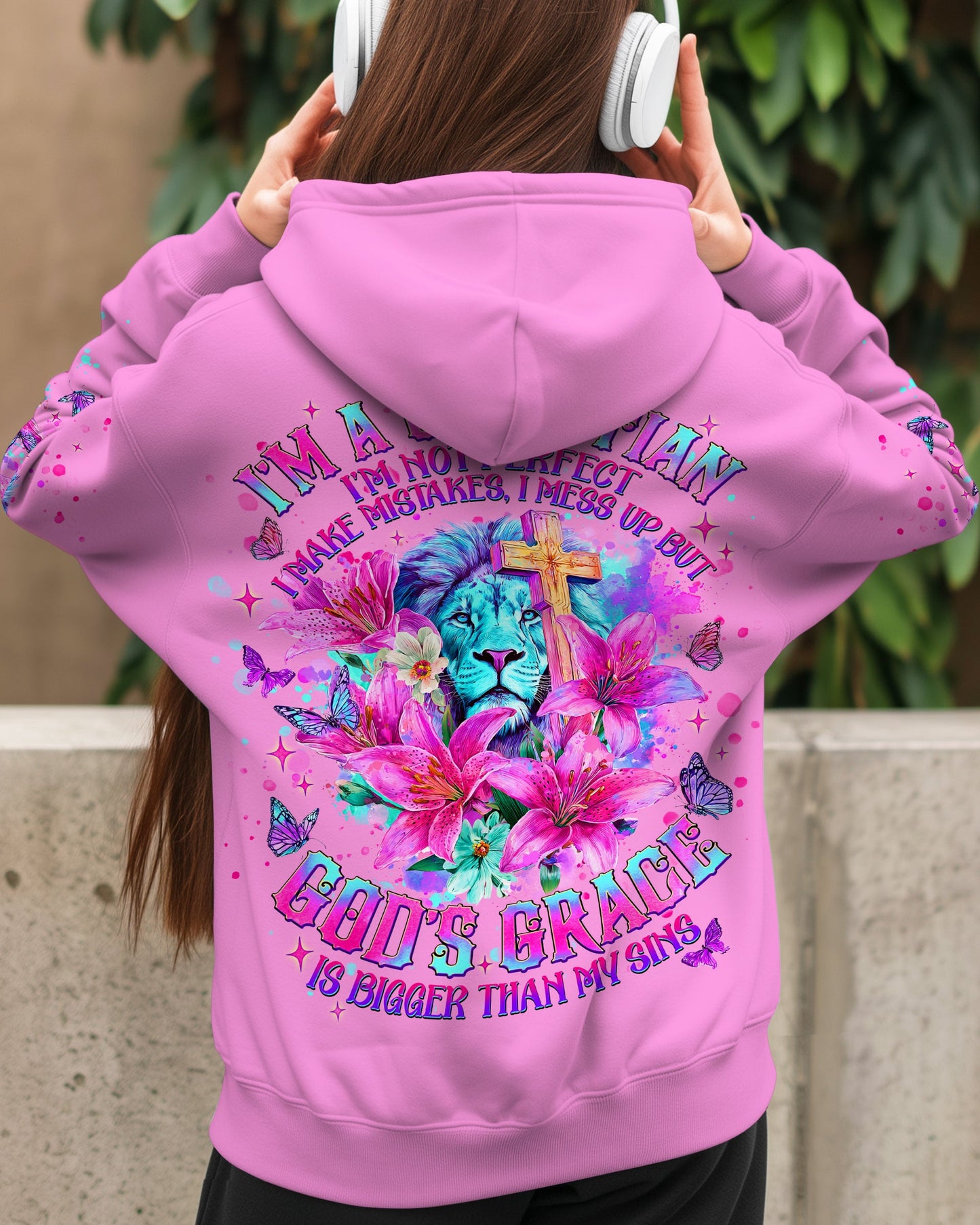 God's Grace Is Bigger Than My Sins Lion Lilies Women's All Over Print Shirt  - Tlnt2709251