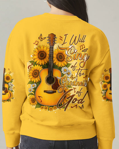 I Will Sing Of The Goodness Of God Guitar Sunflower Women's All Over Print Shirt - Tyqy2709251
