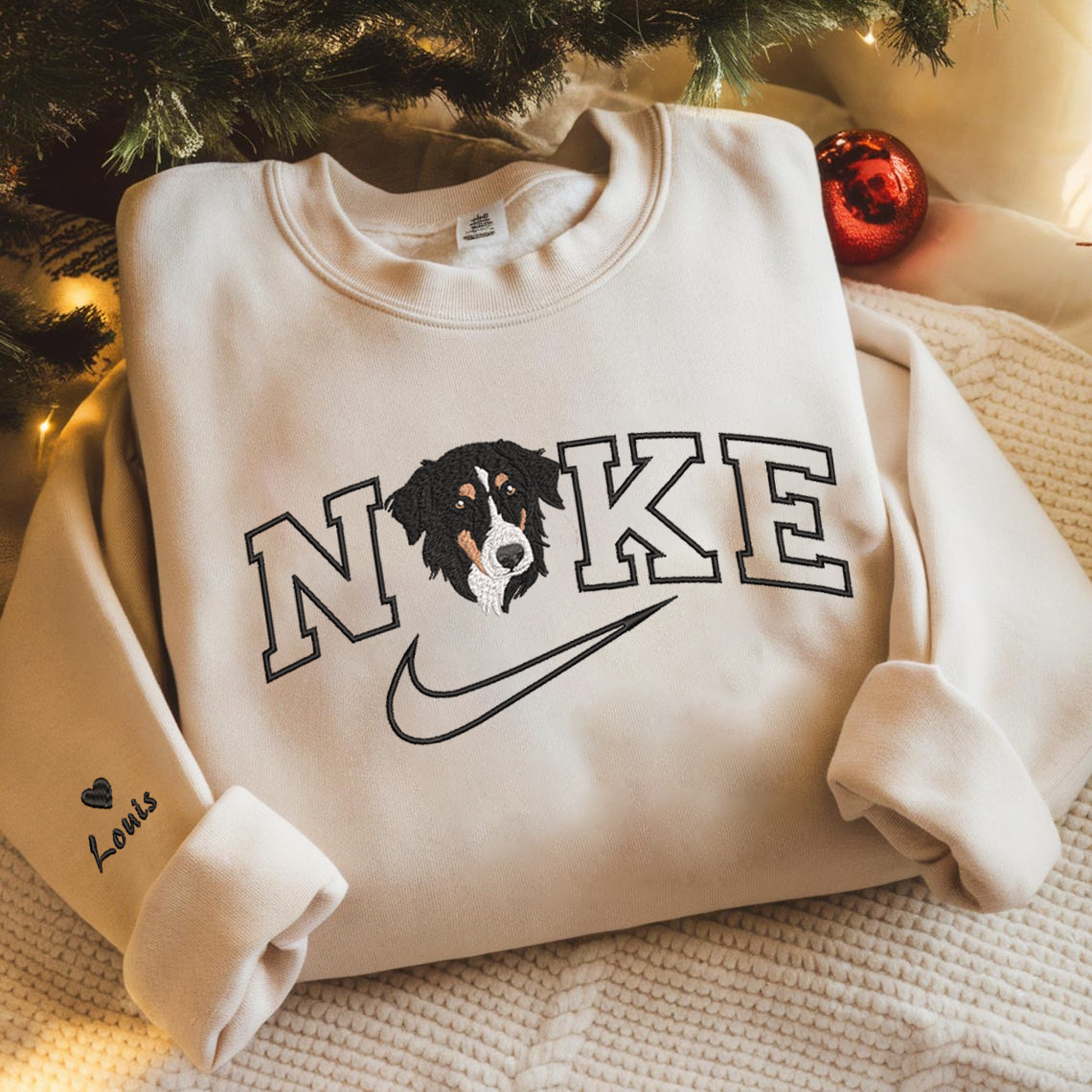 Personalized Embroidered Pet Dog Cat Photo Hoodie Sweatshirt T-Shirt Mother's Day Christmas Gift