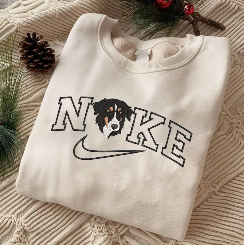 Personalized Embroidered Pet Dog Cat Photo Hoodie Sweatshirt T-Shirt Mother's Day Christmas Gift