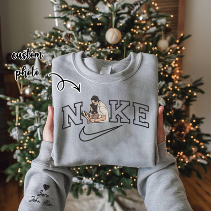 Personalized Embroidered Family Photo Hoodie Sweatshirt T-Shirt Mother's Day Christmas Gift