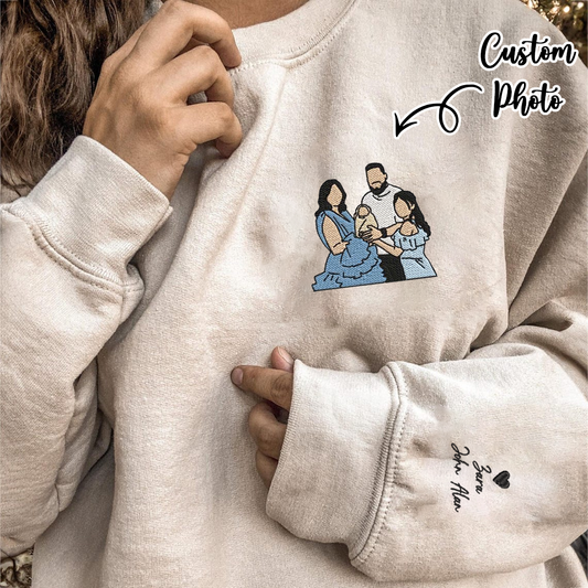 Personalized Embroidered Family Hoodie Sweatshirt T-Shirt