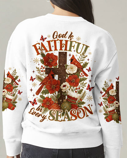 God Is Faithful Cardinal Christmas Women's All Over Print Shirt - Tlno0110253