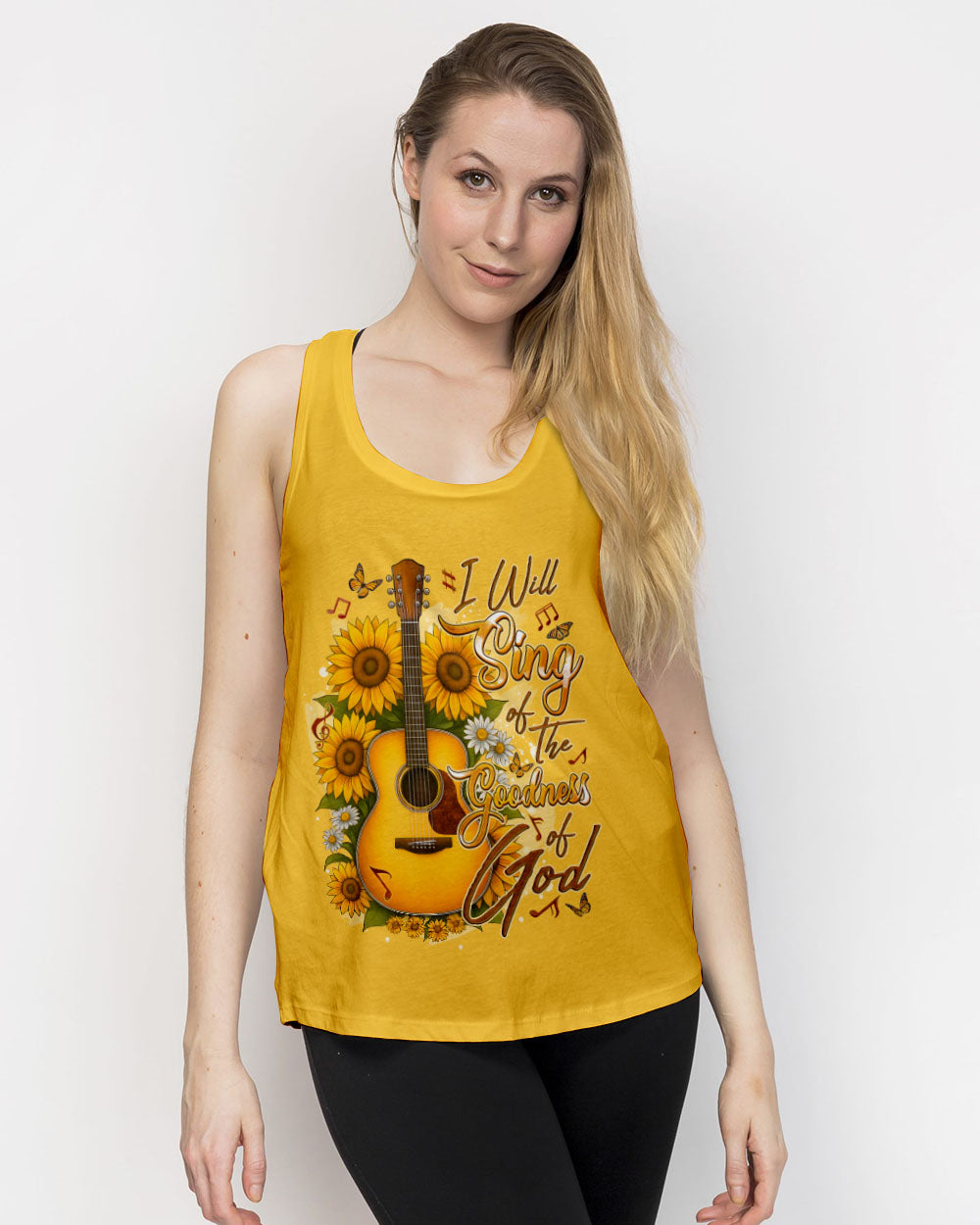 I Will Sing Of The Goodness Of God Guitar Sunflower Women's All Over Print Shirt - Tyqy2709251