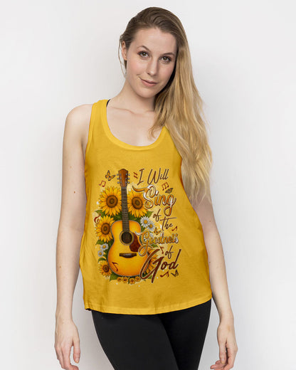 I Will Sing Of The Goodness Of God Guitar Sunflower Women's All Over Print Shirt - Tyqy2709251
