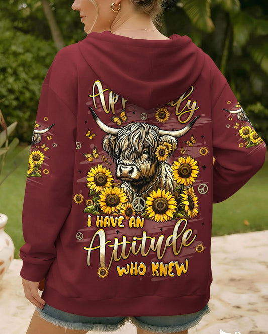 APPARENTLY I HAVE AN ATTITUDE WHO KNEW COW ALL OVER PRINT - YHLT2612253