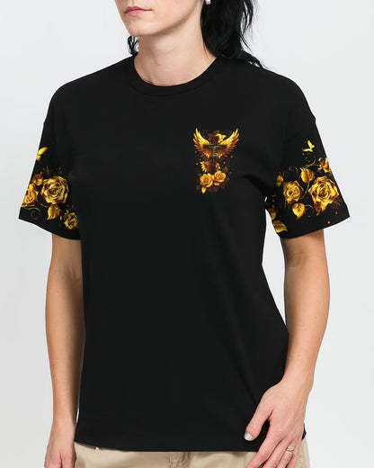 Lord Stood With Me Cross Golden Rose Women's All Over Print Shirt - Tltw2609251