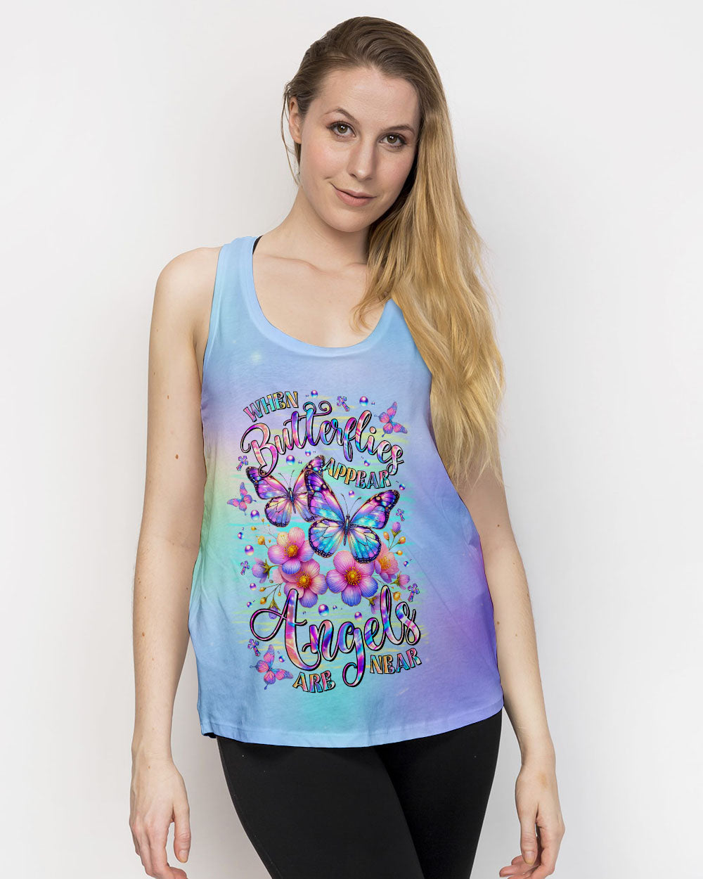 When Butterflies Appear Angels Are Near Women's All Over Print Shirt - Tltr3009253