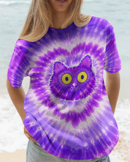 FUNNY CAT PURPLE SWIRL  ALL OVER PRINT - TLTW0801261