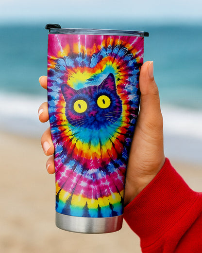 CAT COLORFUL SWIRL PATTERN TUMBLER - TLNO0701262