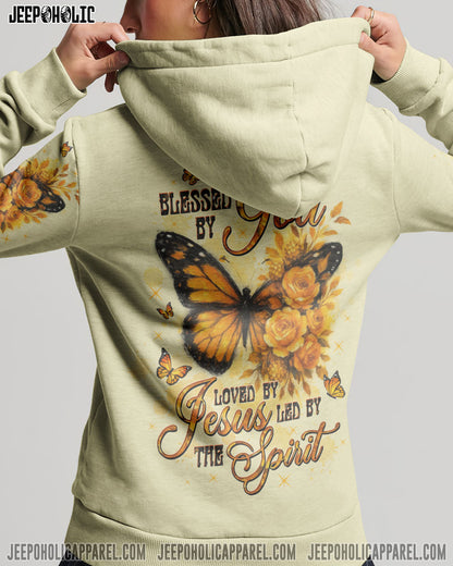 Blessed By God Loved By Jesus Butterfly Women's All Over Print Shirt - Tltw2509254