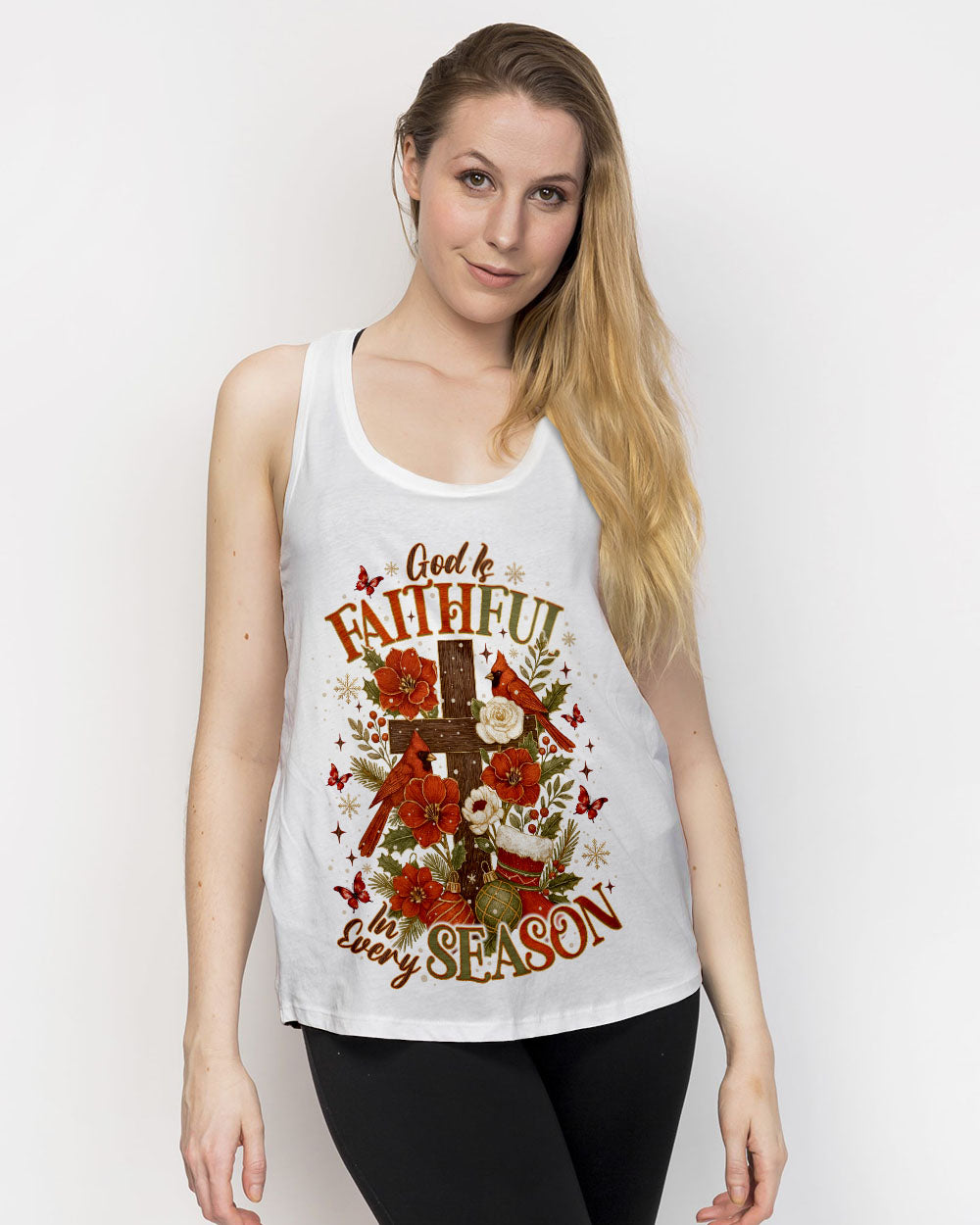 God Is Faithful Cardinal Christmas Women's All Over Print Shirt - Tlno0110253