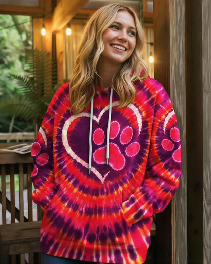 PAW PRINT HEART SWIRL ALL OVER PRINT  - TLNO0501262