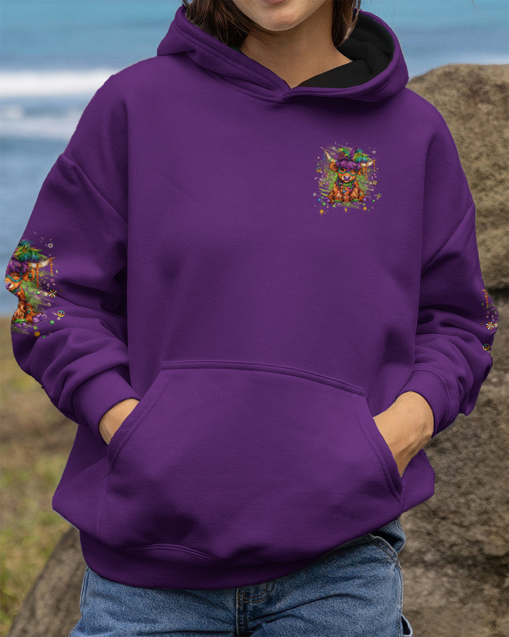 I HAVE AN ATTITUDE MARDI GRASS COW ALL OVER PRINT - YHHG0801262
