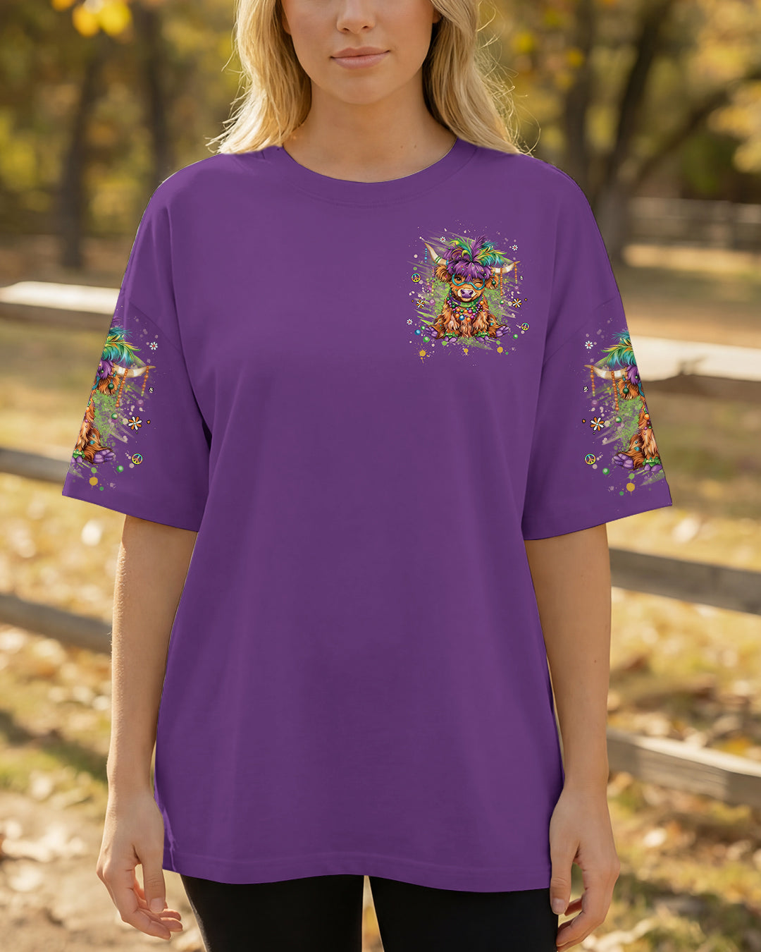 I HAVE AN ATTITUDE MARDI GRASS COW ALL OVER PRINT - YHHG0801262
