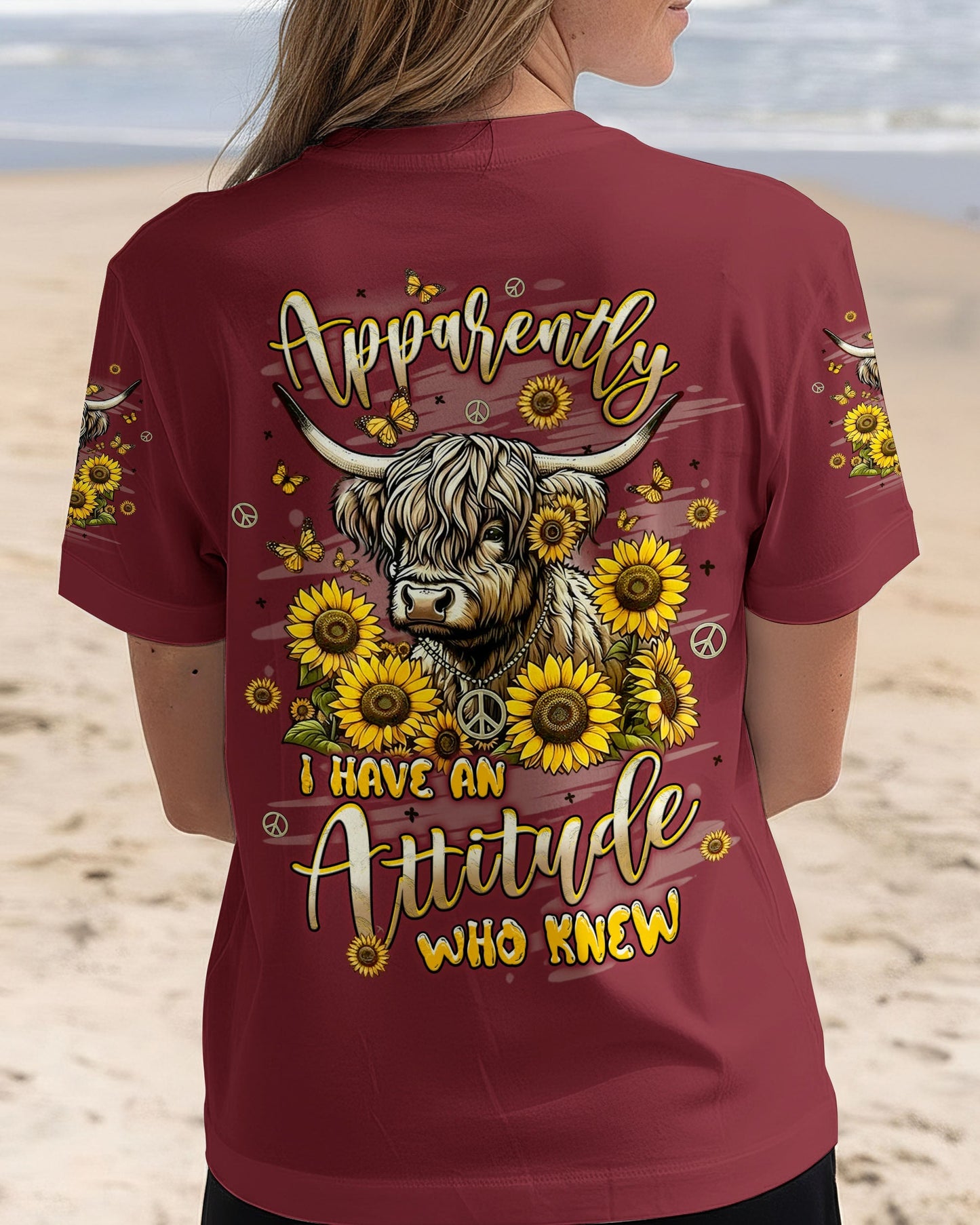 APPARENTLY I HAVE AN ATTITUDE WHO KNEW COW ALL OVER PRINT - YHLT2612253