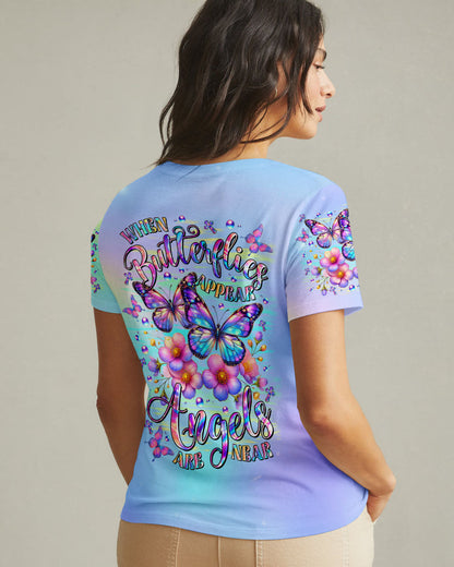 When Butterflies Appear Angels Are Near Women's All Over Print Shirt - Tltr3009253