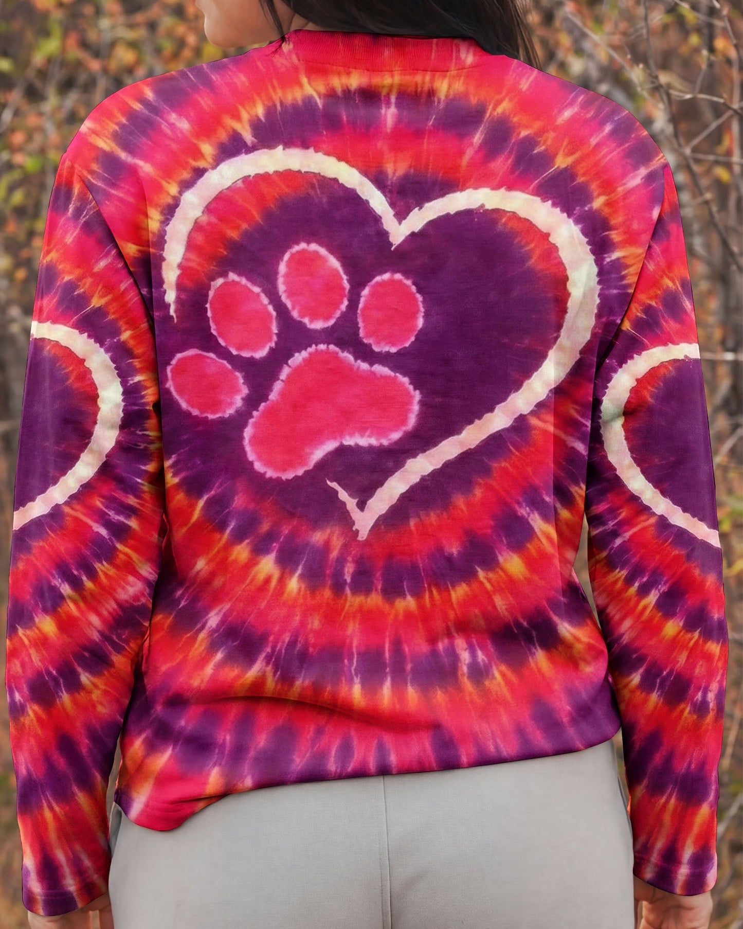 PAW PRINT HEART SWIRL ALL OVER PRINT  - TLNO0501262