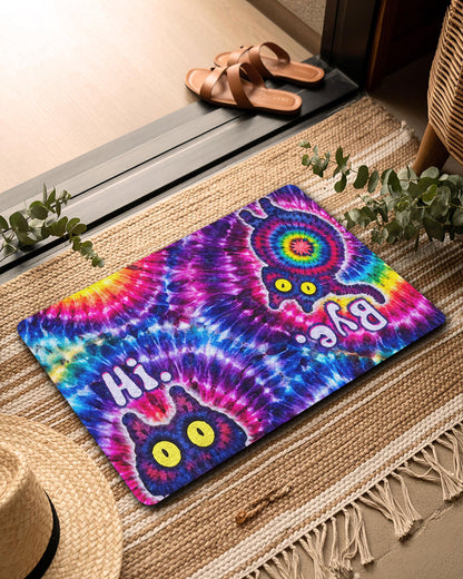 HI BYE FUNNY CAT COLOR SWIRL DOORMAT  - TLNO1401261