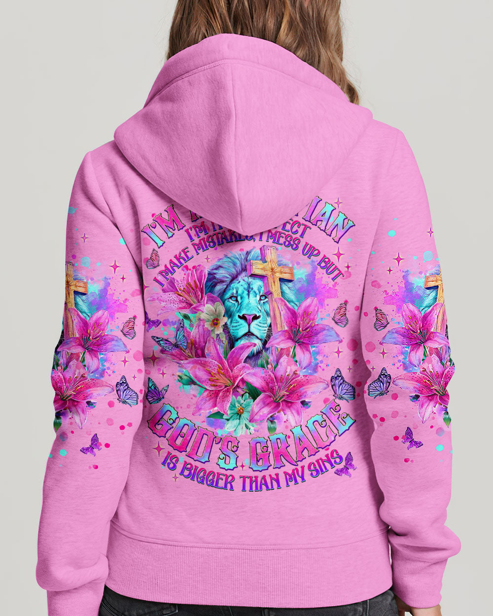 God's Grace Is Bigger Than My Sins Lion Lilies Women's All Over Print Shirt  - Tlnt2709251