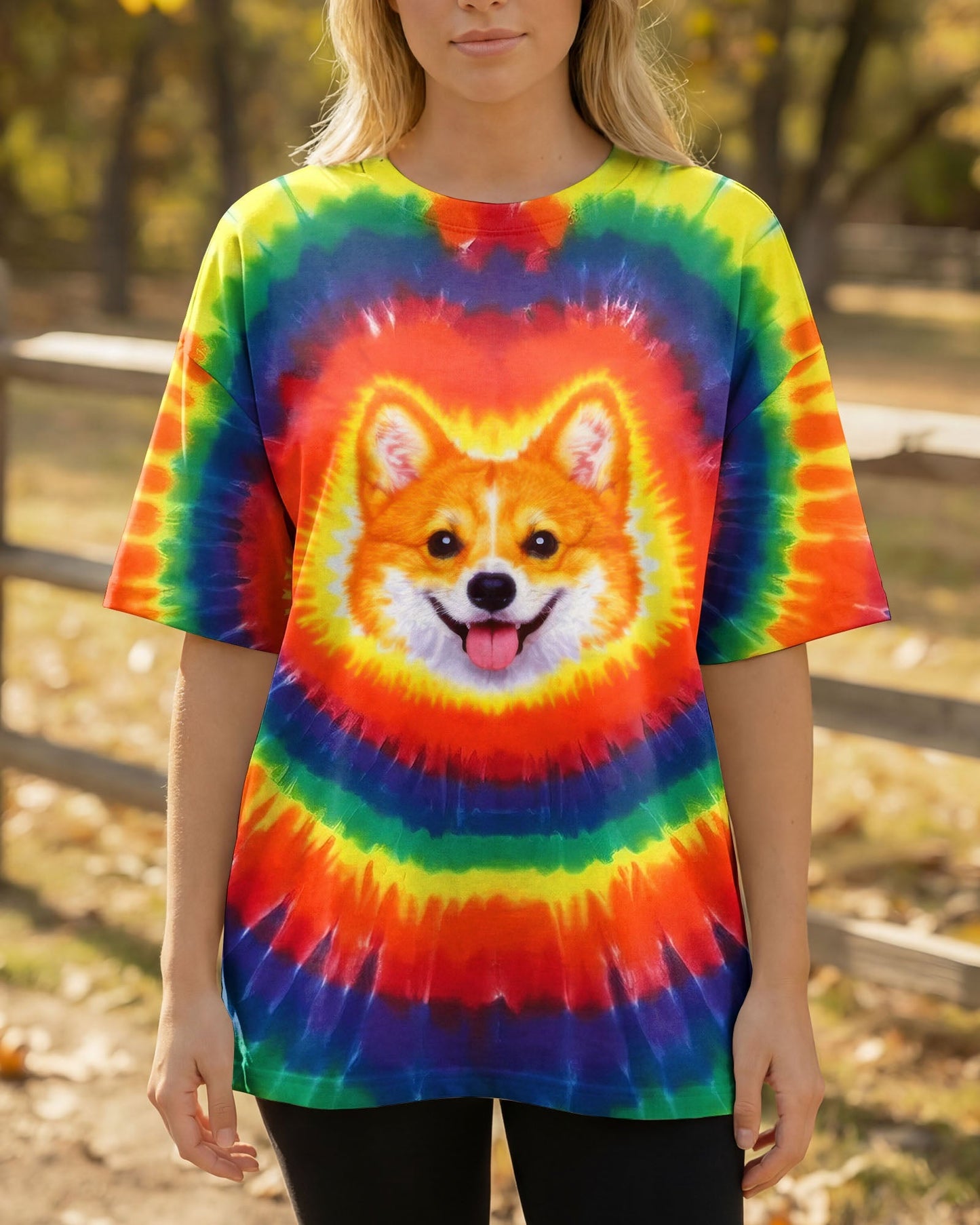 CUTE CORGI COLORFUL SWIRL ALL OVER PRINT   - TLTW0701262