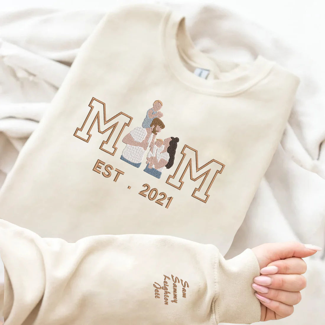 Custom Embroidery Sweatshirt Portrait from Photo