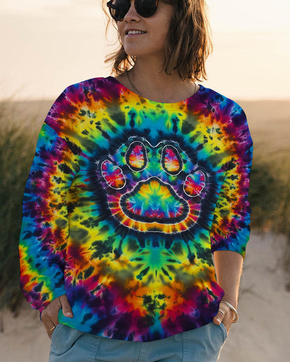 PAW PRINT VIBES TIE DYE ALL OVER PRINT - KMTM0511257