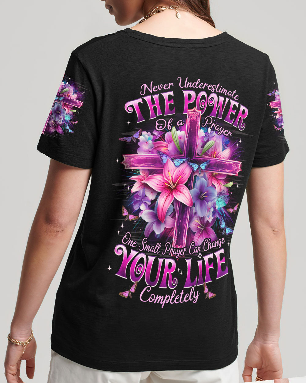 Never Underestimate The Power Of A Prayer Women's All Over Print Shirt - Typq2409253