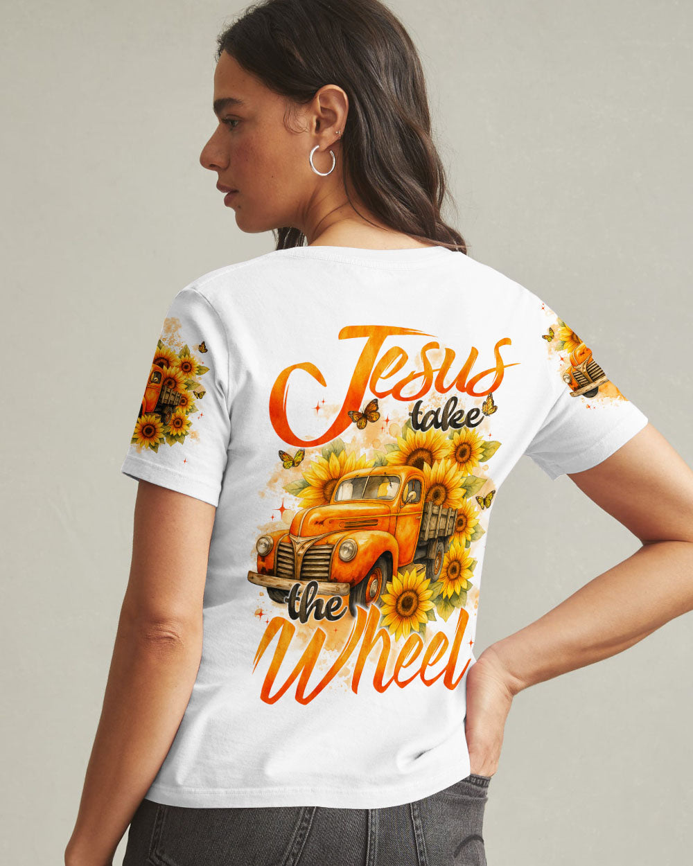 Jesus Take The Wheel Sunflower Women's All Over Print Shirt - Typq2909251