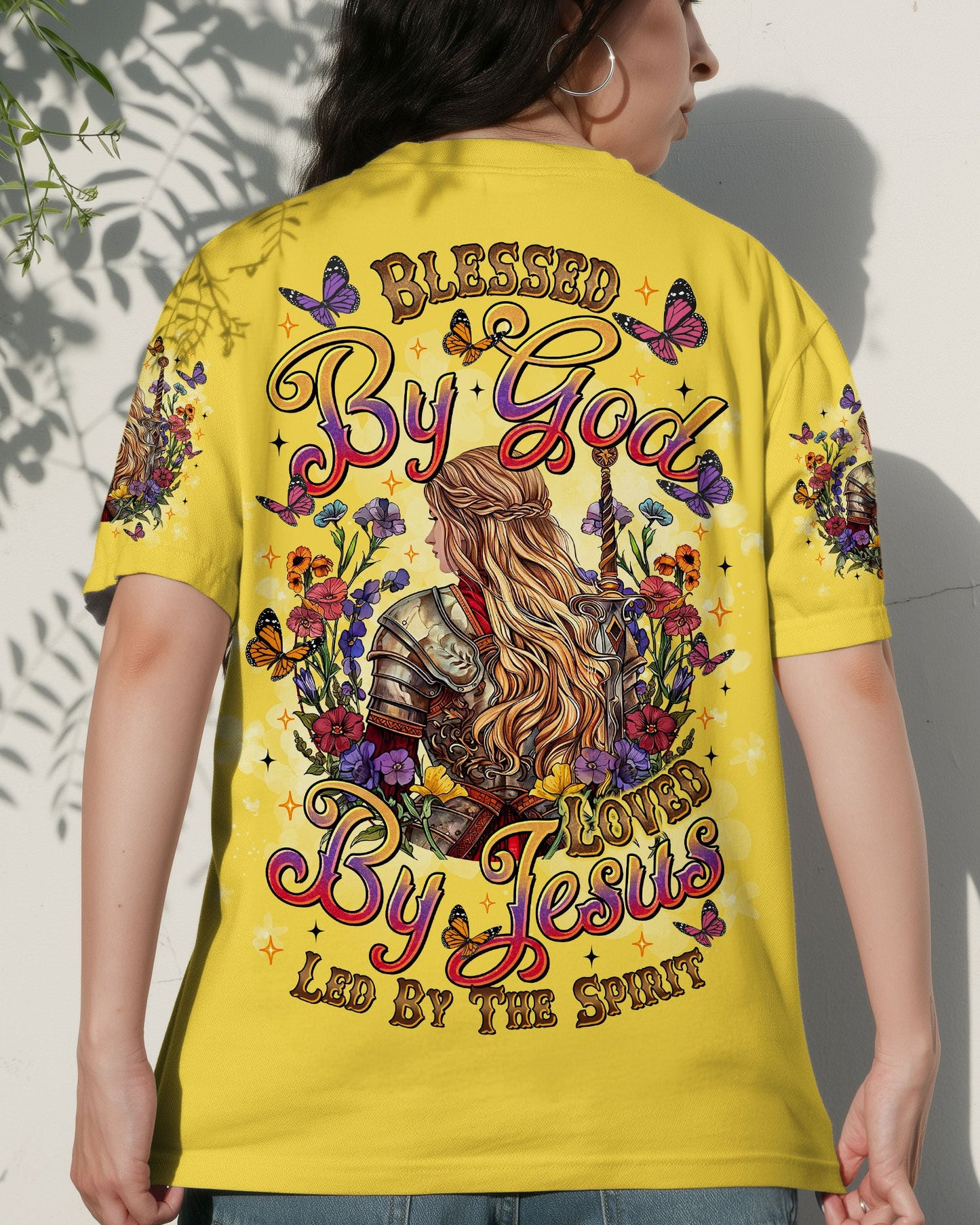 Blessed By God Loved By Jesus Warrior Flower  Women's All Over Print Shirt - Tltr3009251