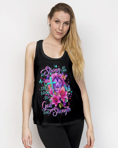 As Strong As I Am Lion Lilies Women's All Over Print Shirt - Tltw2709252