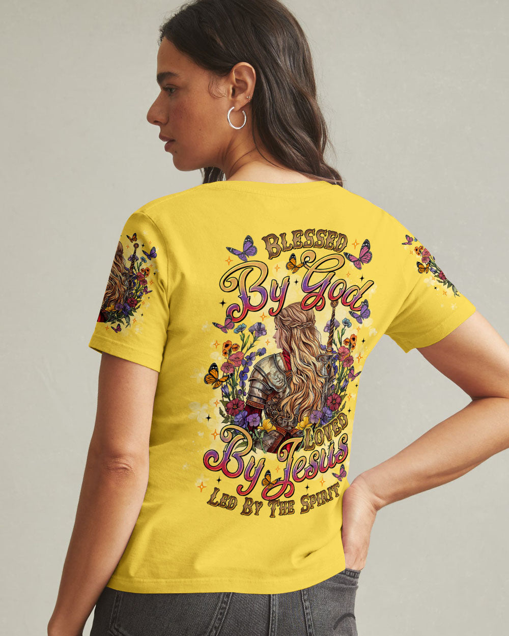 Blessed By God Loved By Jesus Warrior Flower  Women's All Over Print Shirt - Tltr3009251