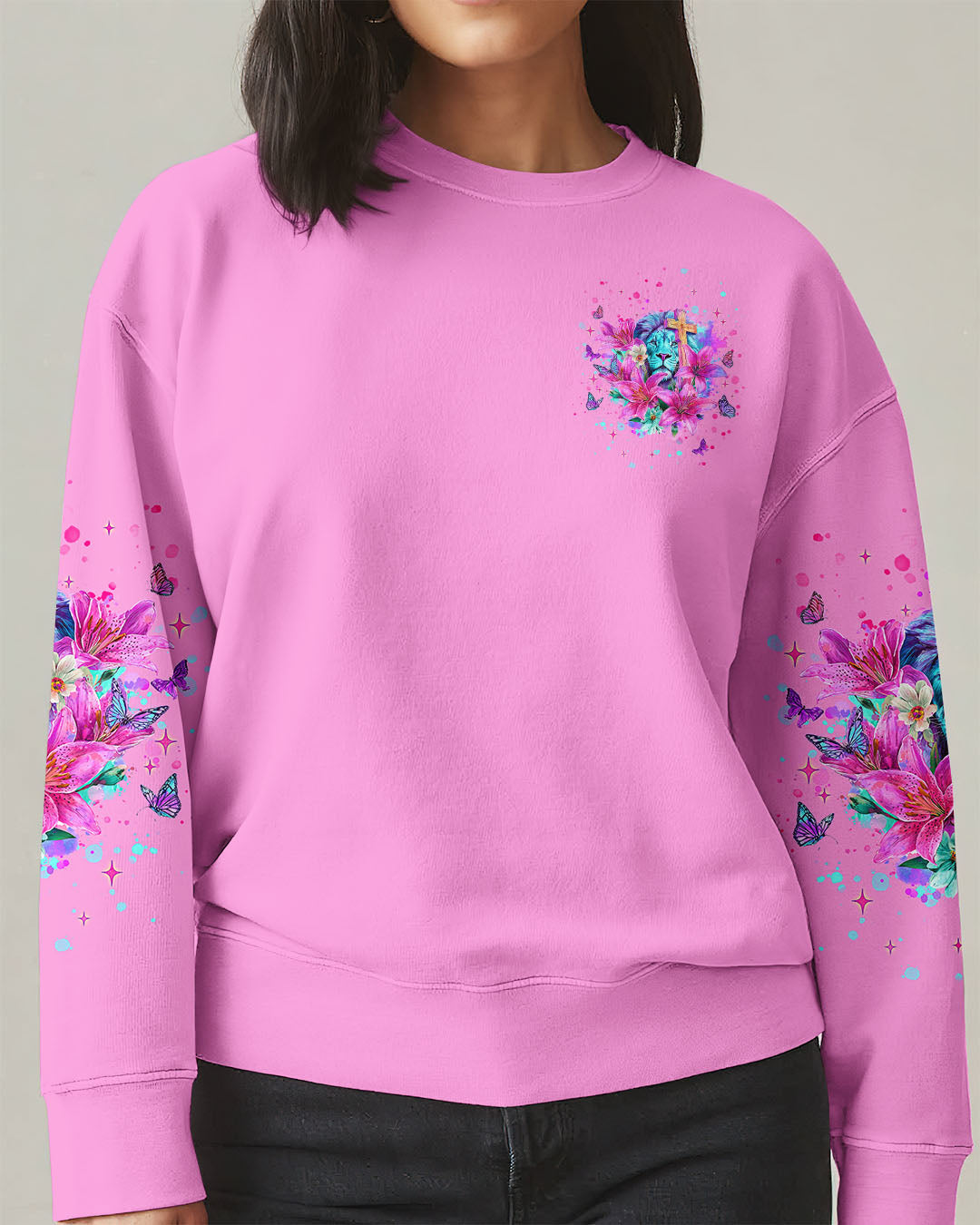 God's Grace Is Bigger Than My Sins Lion Lilies Women's All Over Print Shirt  - Tlnt2709251