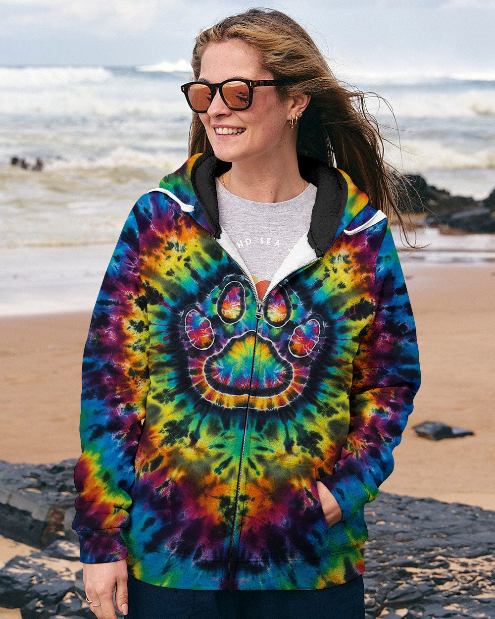 PAW PRINT VIBES TIE DYE ALL OVER PRINT - KMTM0511257