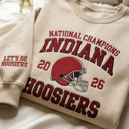 Embroidered Hoosiers Champs 25/26 Quarter-Zip Sweatshirt, Hoodie Sweatshirt T-Shirt