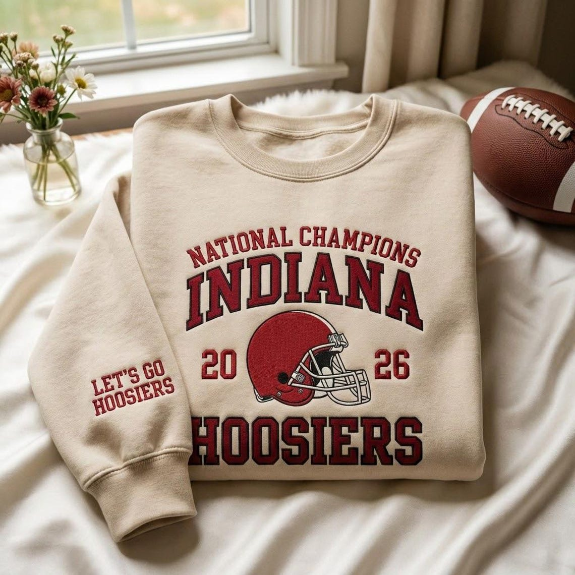 Embroidered Hoosiers Champs 25/26 Quarter-Zip Sweatshirt, Hoodie Sweatshirt T-Shirt