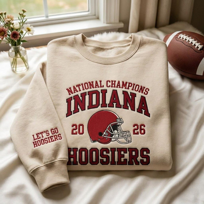 Embroidered Hoosiers Champs 25/26 Quarter-Zip Sweatshirt, Hoodie Sweatshirt T-Shirt