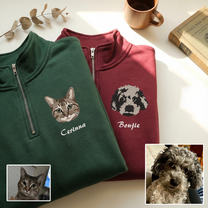 Valentine Personalized Embroidered Pet Photo Hoodie Sweatshirt T-Shirt