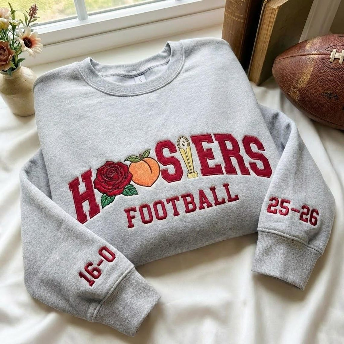 Embroidered Hoosiers Champs 25/26 Quarter-Zip Sweatshirt, Hoodie Sweatshirt T-Shirt
