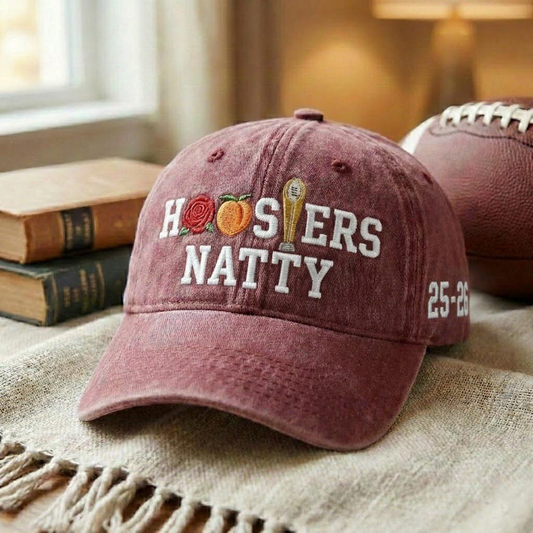 Embroidered Indiana Hoosiers Vintage Style Baseball Cap, Dyed Cap