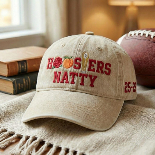 Embroidered Indiana Hoosiers Vintage Style Baseball Cap, Dyed Cap