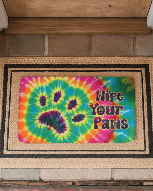 WIPE YOUR PAWS PAW PRINT SWIRL DOORMAT  - TLTW1401262