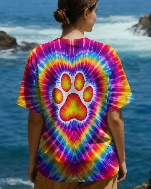 PAW PRINT HEART COLORFUL SWIRL ALL OVER PRINT  - TLTW0501261