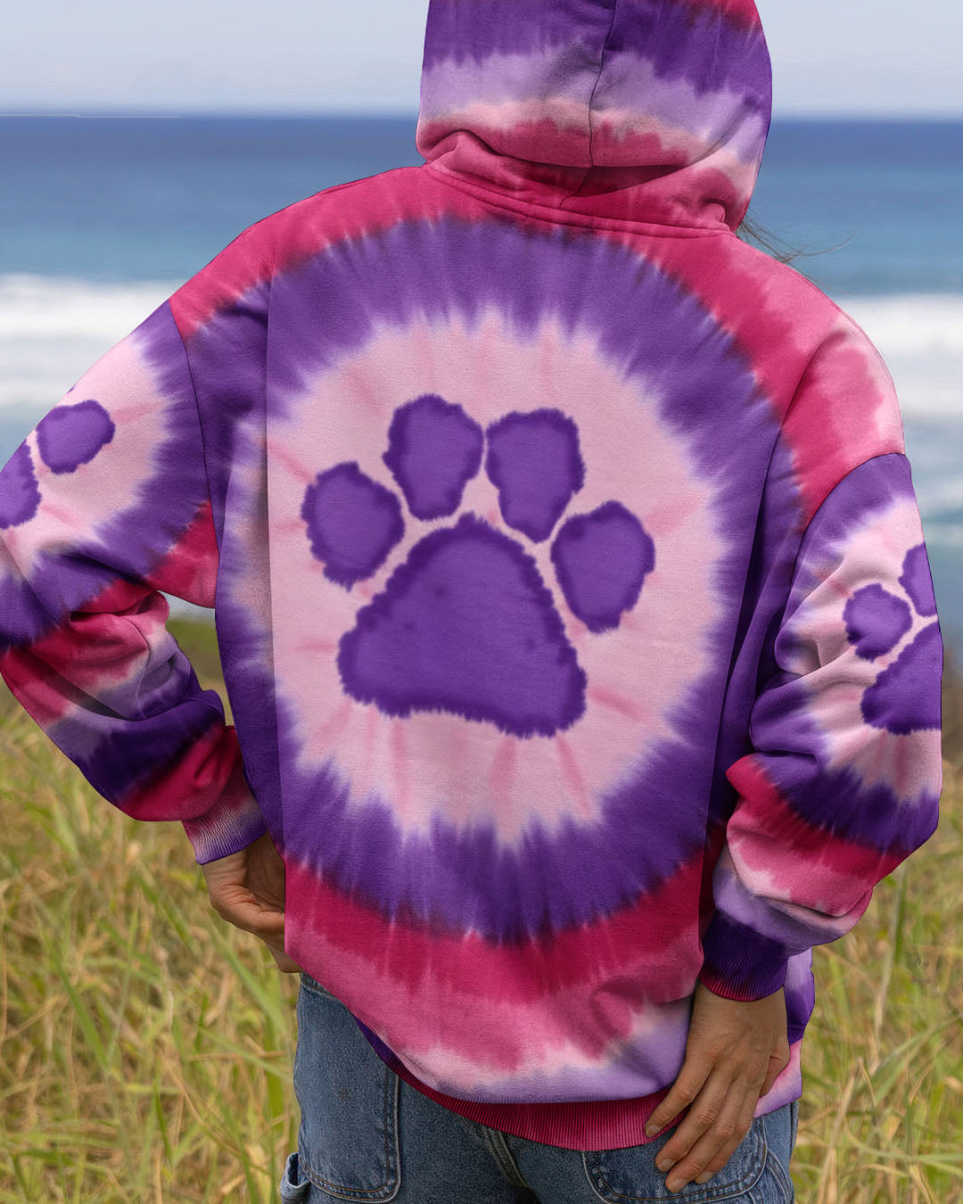 PINK AND PURPLE PAW ALL OVER PRINT - TYPQ0701261