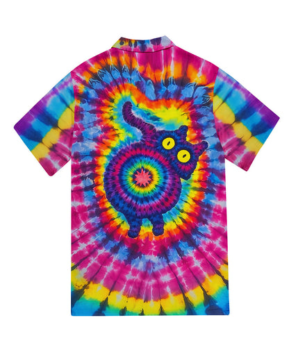 CAT COLORFUL SWIRL PATTERN HAWAIIAN SHIRT   - TLNO0701264