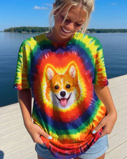 CUTE CORGI COLORFUL SWIRL ALL OVER PRINT   - TLTW0701262