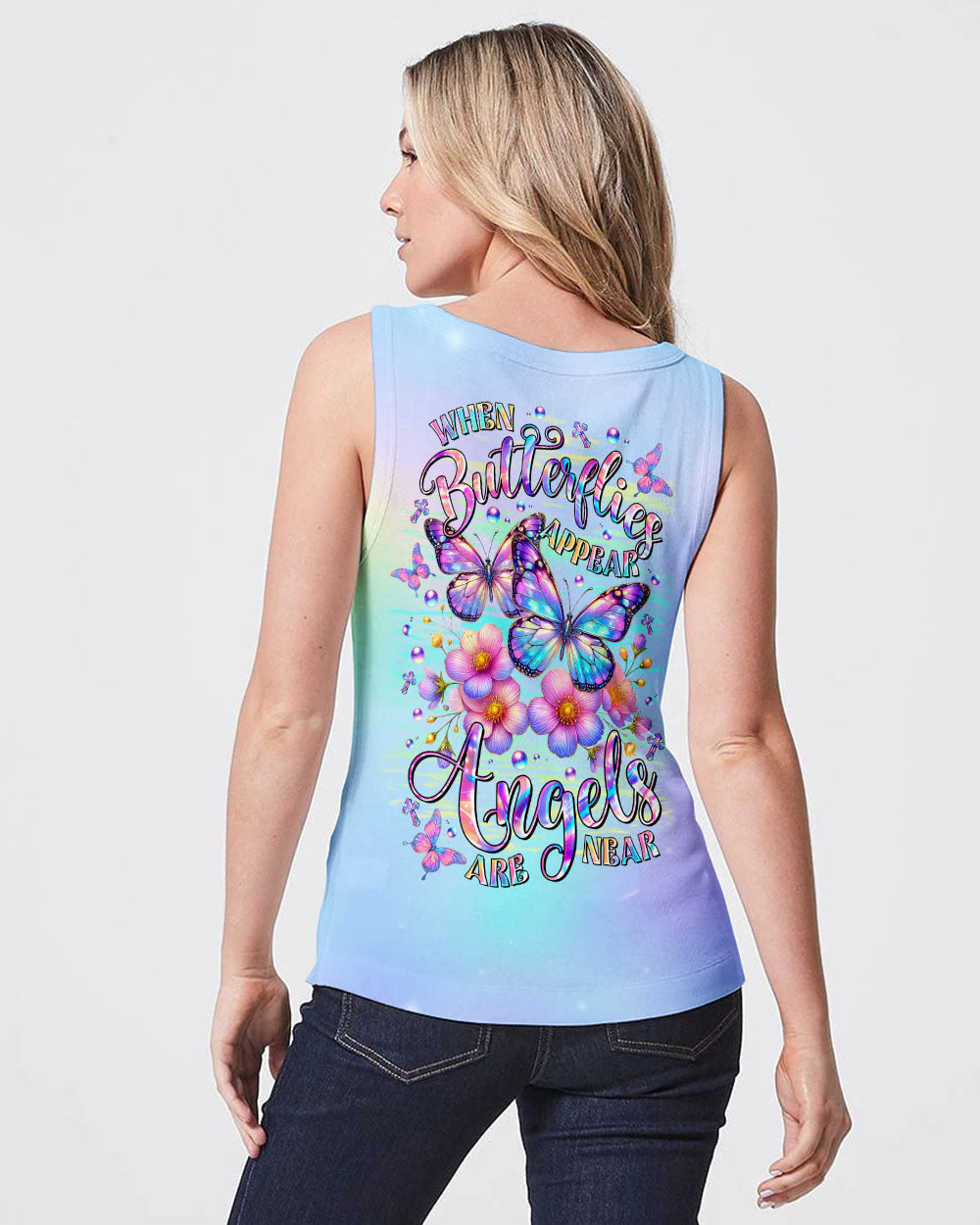 When Butterflies Appear Angels Are Near Women's All Over Print Shirt - Tltr3009253