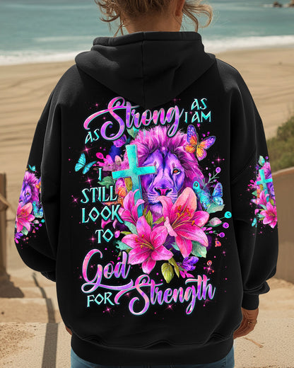 As Strong As I Am Lion Lilies Women's All Over Print Shirt - Tltw2709252