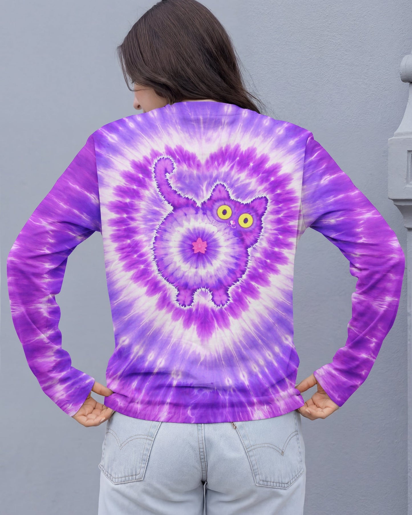 FUNNY CAT PURPLE SWIRL  ALL OVER PRINT - TLTW0801261