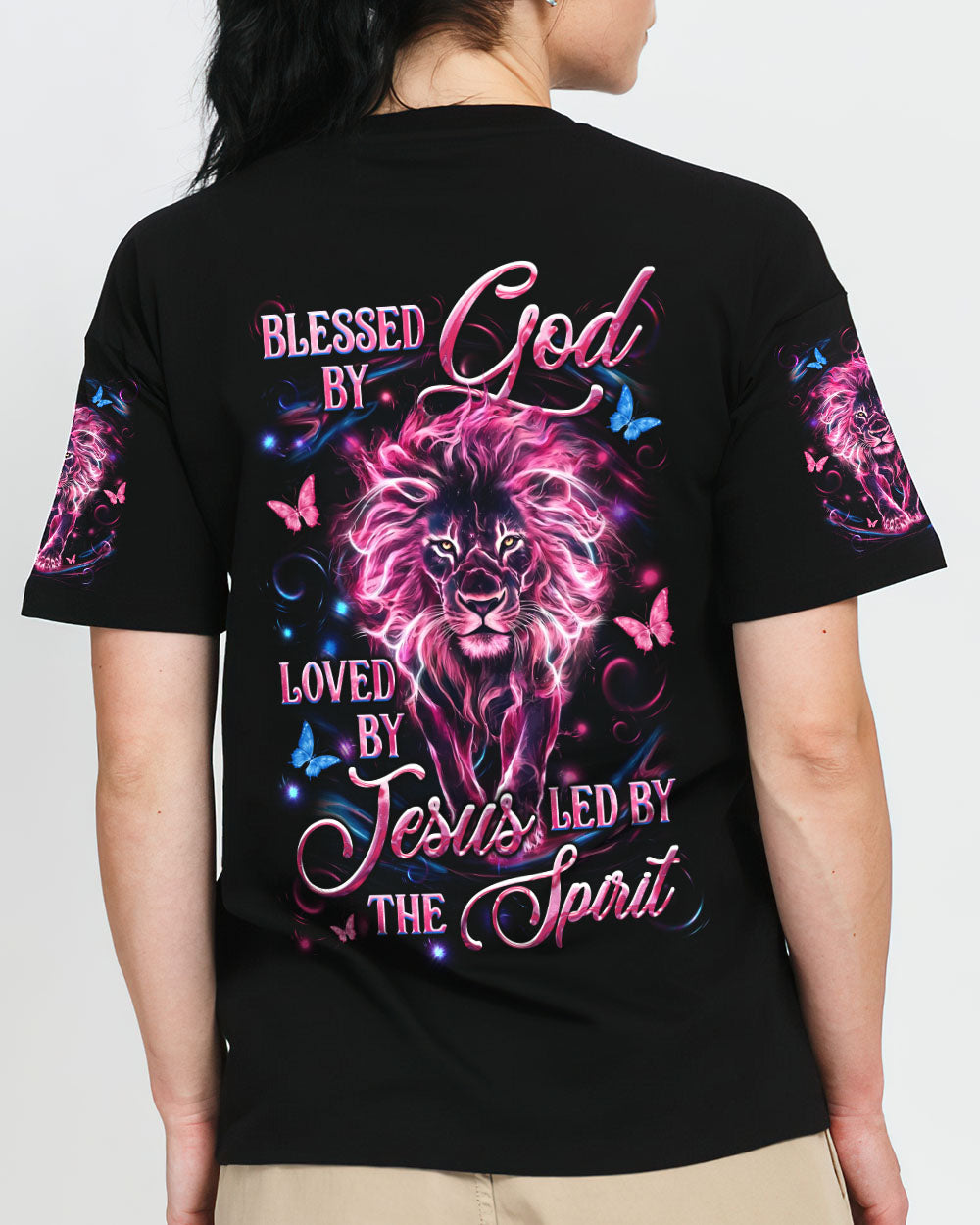 Blessed By God Loved By Jesus Lion Women's All Over Print Shirt - Yhln2909251